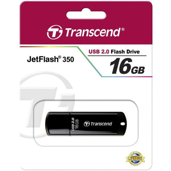 TRANSCEND JetFlash 350 - Flash Drive - 16GB - Black