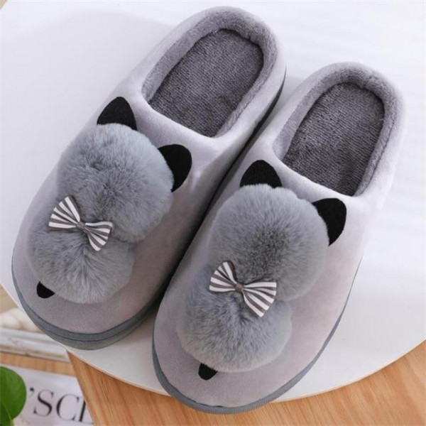 Cute Winter Women's Plush Cotton Indoor Home Slippers