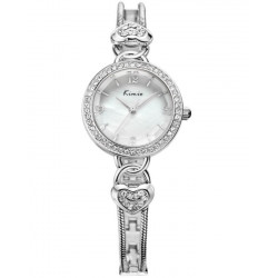 KIMIO Elegant Silver Crystal Watch + Free Gift Box