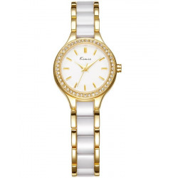 KIMIO Gold Bezel Crystal Wrist Watch + Free Gift Box