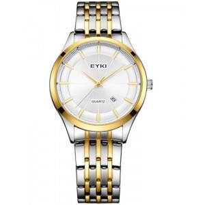 EYKI Gold and Silver Stainless Steel Executive Watch + Free Gift Box