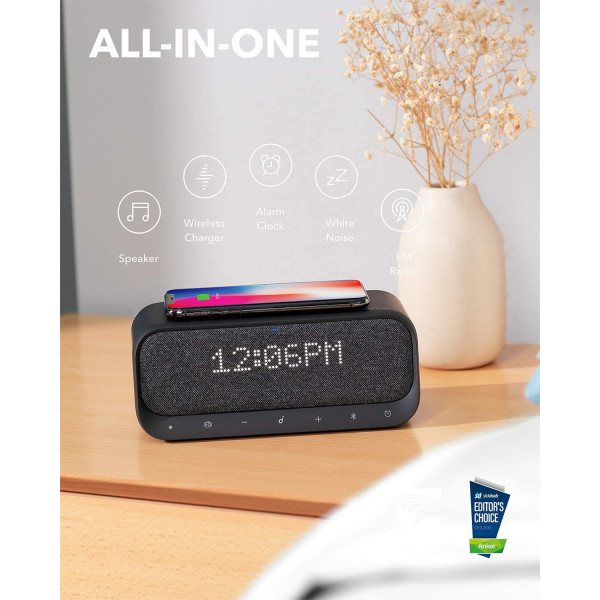 Anker Soundcore Wakey Bluetooth Speaker  Alarm Clock, FM Radio, Wireless Charger 