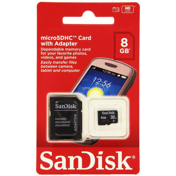 Sandisk 8gb/16gb/32gb/64gb/128gb Memory Card with SD Adapter