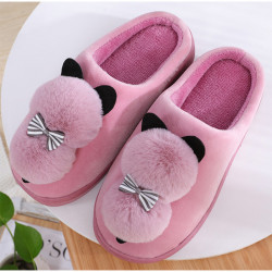 Cute Winter Women's Plush Cotton Indoor Home Slippers
