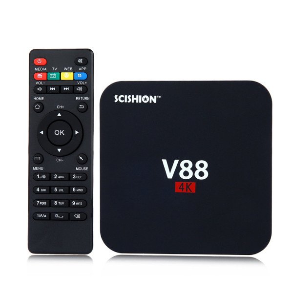 SCISHION V88 Plus 4K Android Internet TV Box - WiFi - 1GB RAM - 8GB ROM - Black