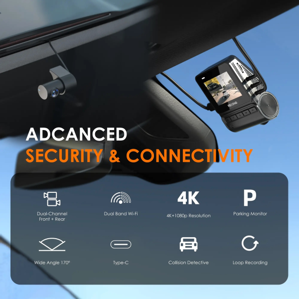 Rexing V1P Flex X4 4K WiFi Dual Dash Cam 