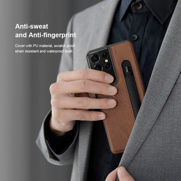 Leather Shock-Absorbing Protective Cover case for Samsung Galaxy S21 Ultra 