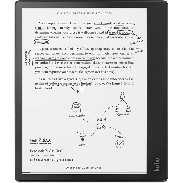 Kobo Elipsa Pack eReader, 10.3” Glare Free Touchscreen, 32 GB