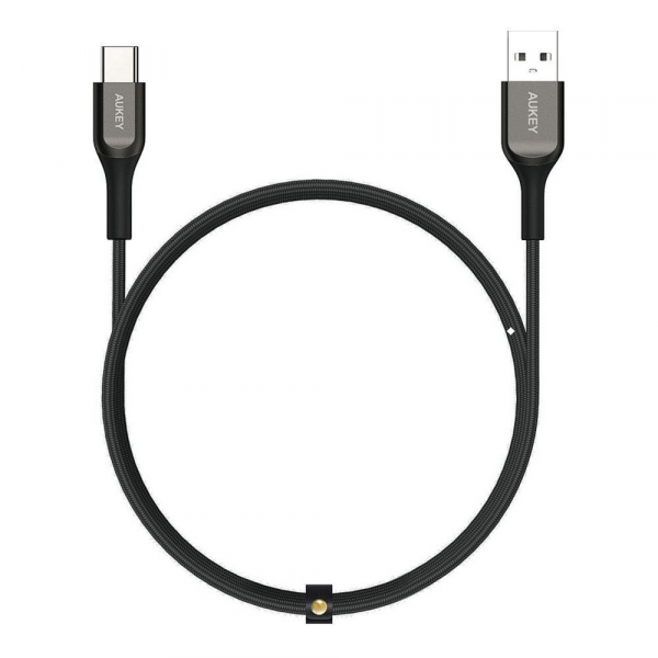 Aukey Impulse Titan AC Kevlar Core USB-A To USB-C Cable, 1.2m, Black
