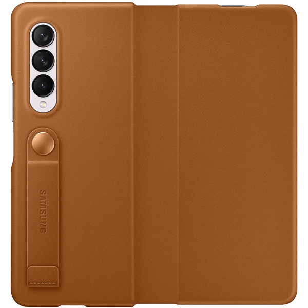 Samsung Galaxy Z Fold3 5G Leather Flip Stand Cover, Camel