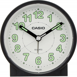 Casio TQ228-1DF Round Travel Table Top Alarm Clock 