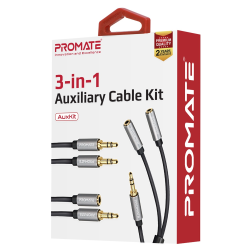 Promate  auxKit Premium 3-in-1 Auxiliary Cable Kit