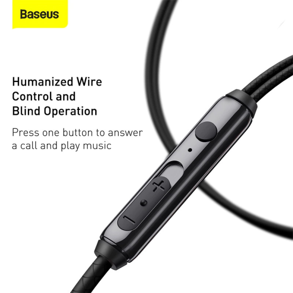 Baseus H19 Wired Earphones 3.5mm Stereo Bass Headphones