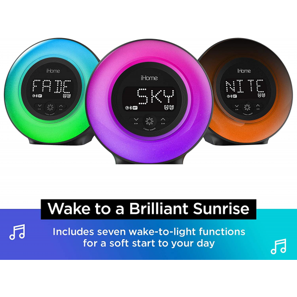 iHome PowerClock Glow Alarm Clock with FM and Charging Port