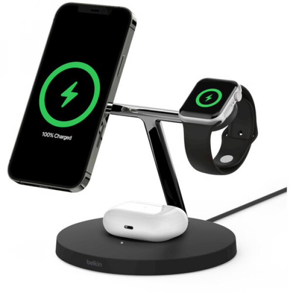 Belkin BoostCharge Pro 3-in-1 Wireless Charger Stand with MagSafe