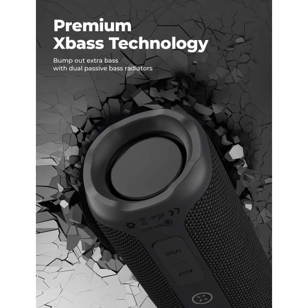 Tribit StormBox Bluetooth Portable Speaker, 360° Full Surround Sound