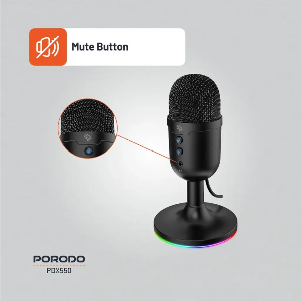 Porodo Gaming Omni-Directional USB Microphone