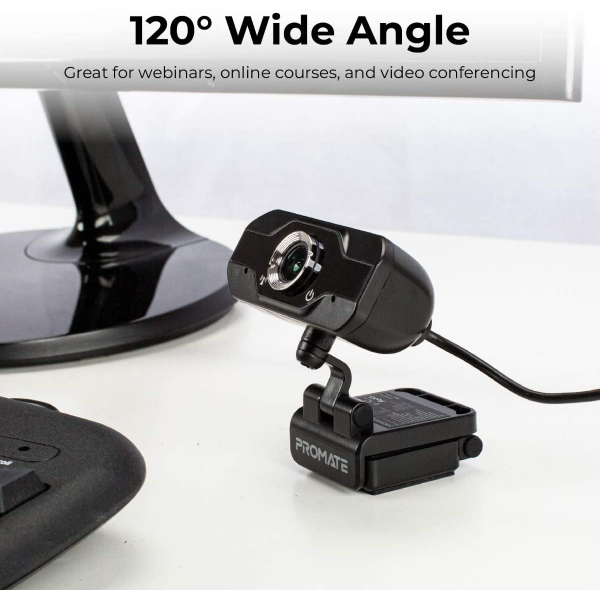 Promate Full HD Webcam 1080P, Professional Widescreen Video Call Webcam
