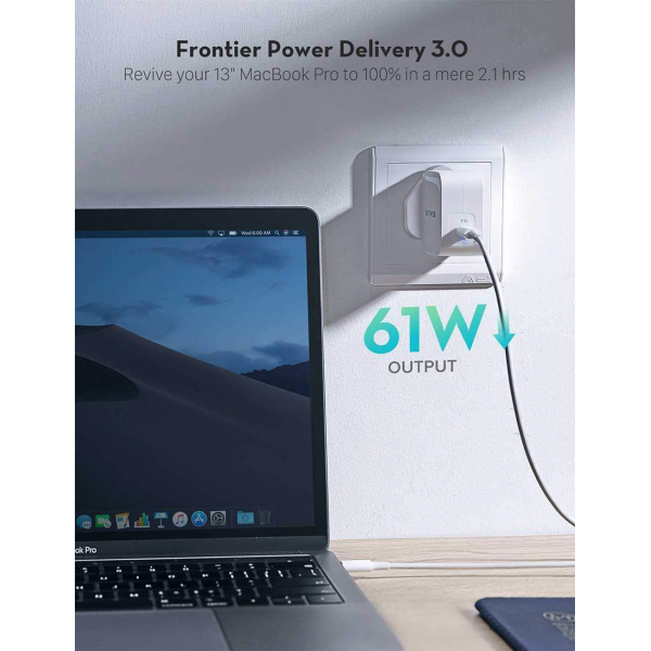 RAVPower PD Pioneer 61W GaN USB-C Wall Charger
