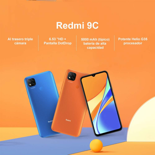 Xiaomi Redmi 9C Smartphone, 6.53", Dual SIM, 32GB, 2GB RAM 