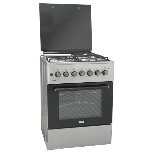 Mika MST6131HI/TR4 Standing Cooker, 60cm X 60cm, 3 + 1, Electric Oven, Half Inox