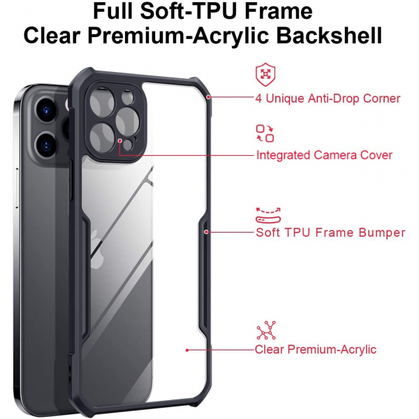 Xundd Slim Clear Back Case for iPhone 12, 12 Pro, 12 Pro Max