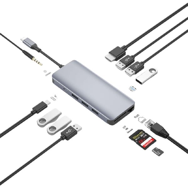 Green Lion GN12IN1HUB 12 In 1 USB-C Hub