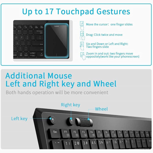 Rapoo K2800 Wireless Keyboard with Touchpad