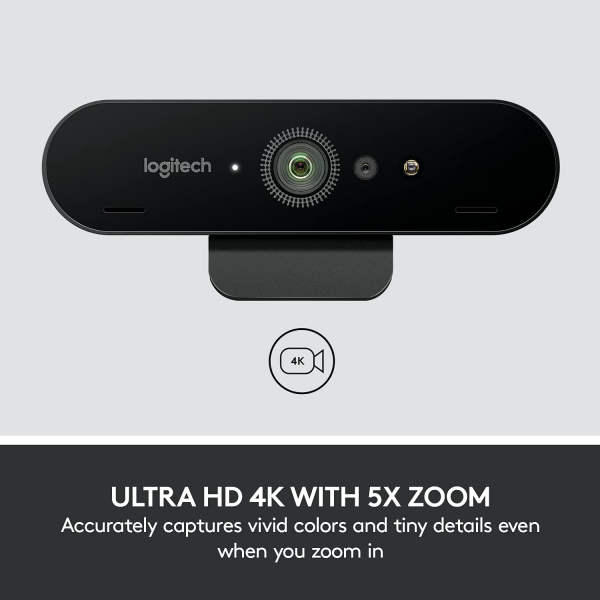 Logitech BRIO 4K Webcam for Video Conferencing, Recording, and Streaming