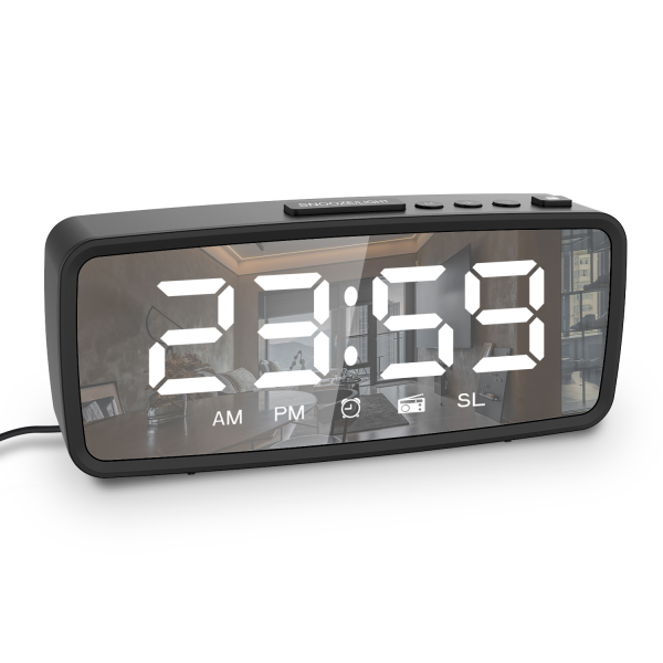 Digital Alarm Clock Radio with FM Radio Sleep Timer with Time Desk Table LED Alarm Clock