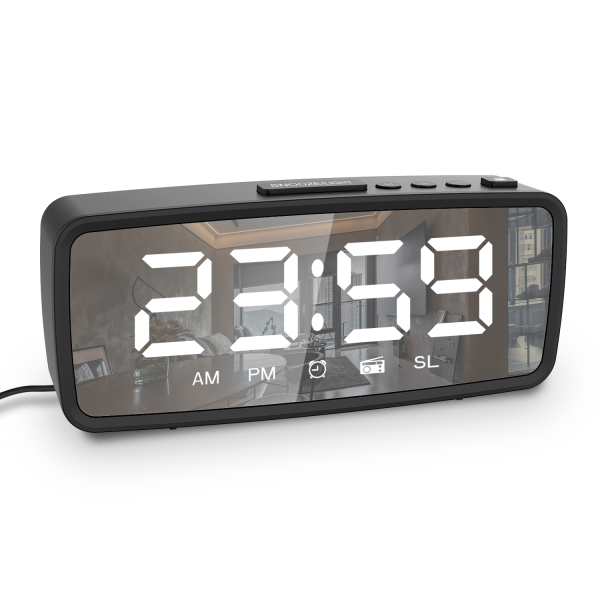 Digital Alarm Clock Radio with FM Radio Sleep Timer with Time Desk Table LED Alarm Clock