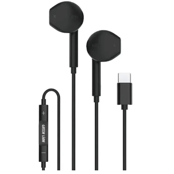 Green Lion Wired Stereo Earphones with Type-C Connector
