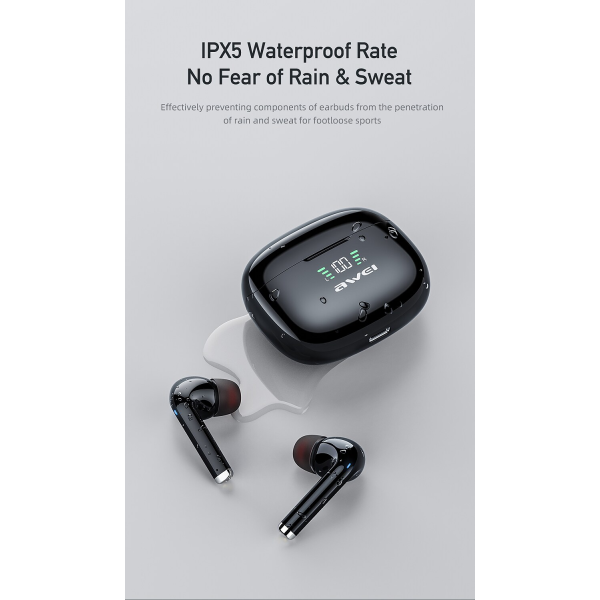 Awei TA8 Bluetooth 5.2 ANC Active Noise Reduction Wireless Bluetooth Earphone 