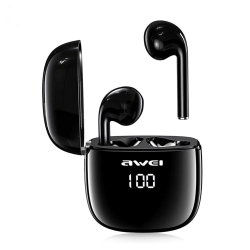 Awei T28P Bluetooth V5.0 TWS Ture Wireless Sports LED Display Headset with Charging Case