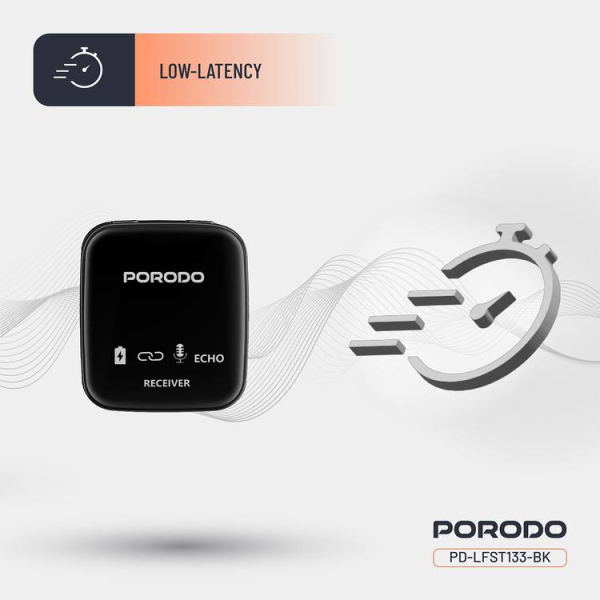 Porodo Two-Device Connect Handheld Lavalier Microphone
