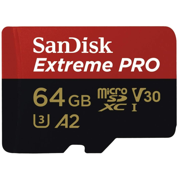 SanDisk Extreme PRO 64 GB microSDXC Memory Card + SD Adapter 