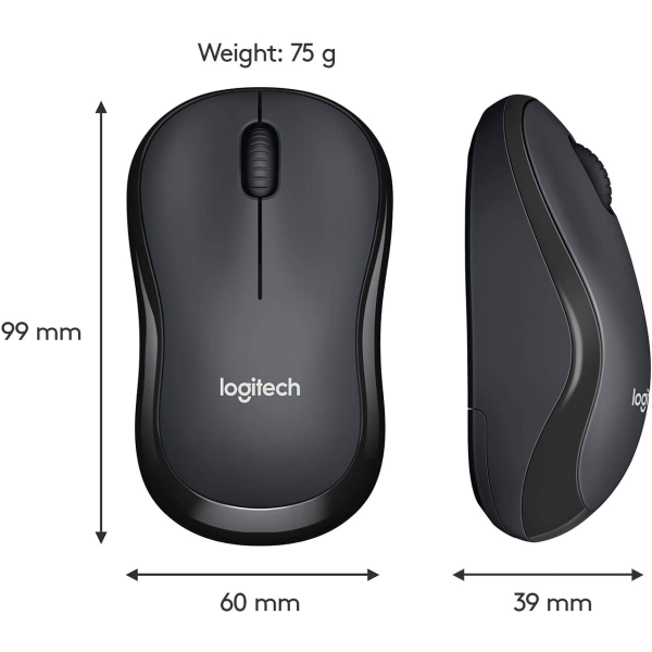 Logitech M220 Wireless Mouse, Silent Buttons 1000 DPI Optical Tracking,