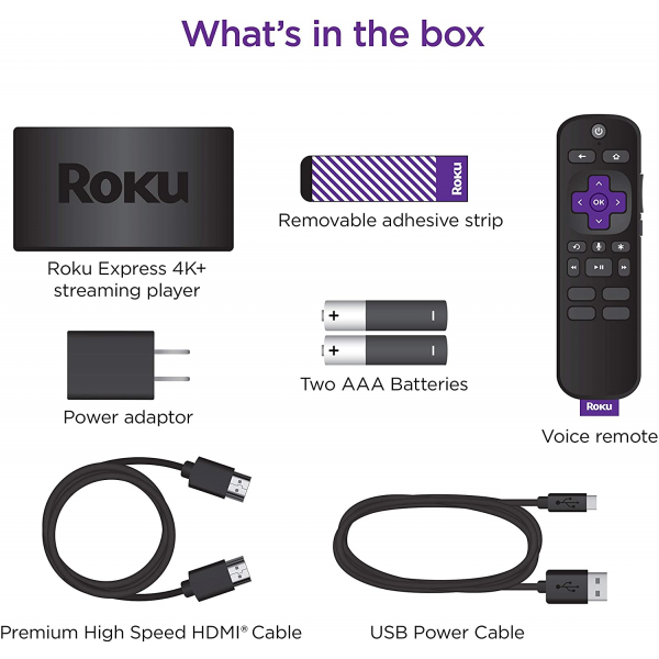 Roku Express 4K+ 2021 Streaming Media Player HD/4K/HDR