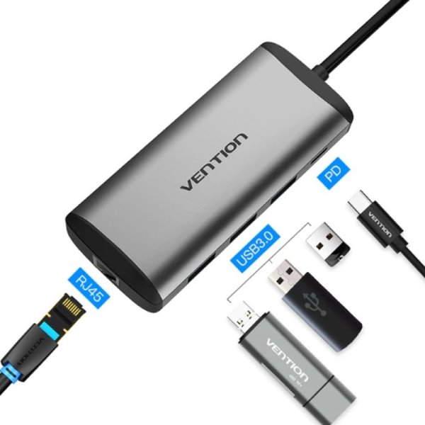 Vention USB Type C to Multi-Function 5 IN 1 Hub / Docking Station 