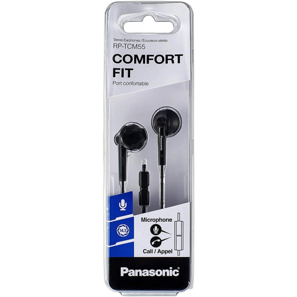 Panasonic RP-TCM55 In-Ear Headphones, Black 