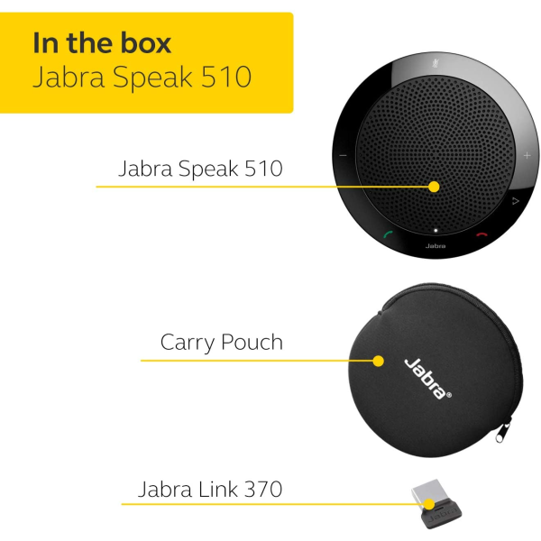 Jabra Speak 510 Speaker Phone Portable Conference Speaker with USB and Bluetooth 