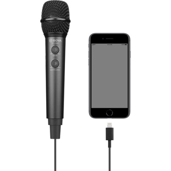 BOYA BY-HM2 Digital Handheld Mic with USB-C USB-A Lightning Cable