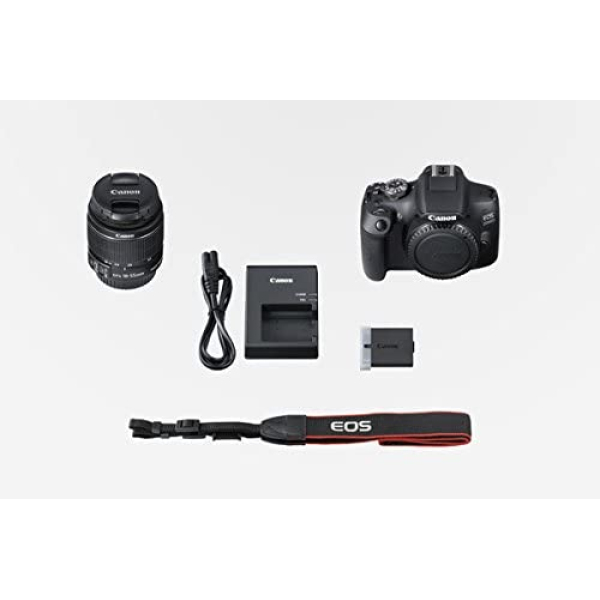 Canon EOS 2000D DSLR Camera and EF-S 18-55 mm f/3.5-5.6 IS II Lens, Black 