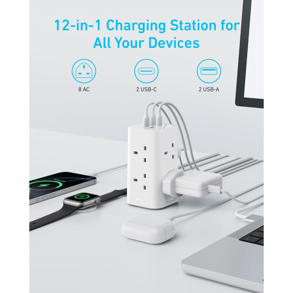 Anker 12-in-1 Multi-Device Power Strip Tower