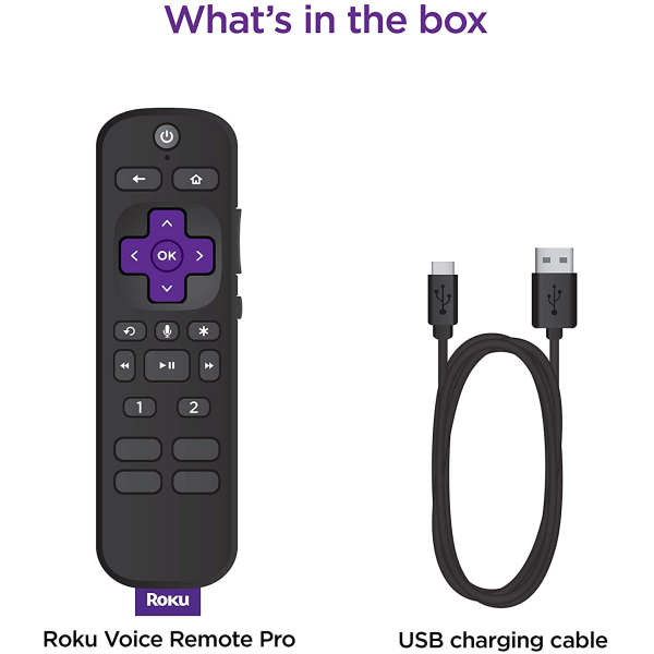 Roku Voice Remote Pro, Rechargeable Voice Remote with TV Controls