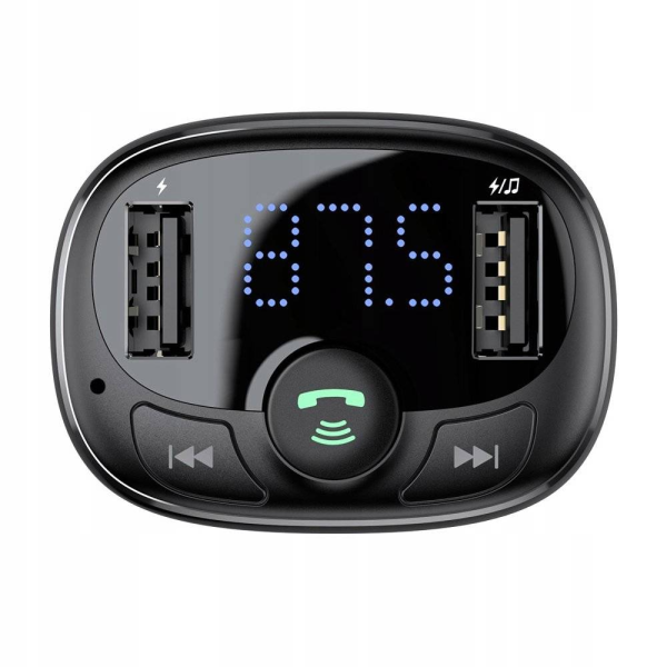 Baseus T-Typed FM Transmitter Bluetooth car charger MP3 2x USB TF microSD 3.4A 