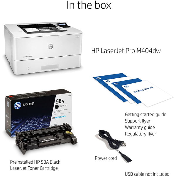 HP LaserJet Pro M404dw Monochrome Wireless Laser Printer 