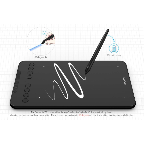 XP-PEN Deco mini7 7" Portable Graphic Drawing Tablet