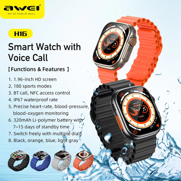 Awei H16 Smartwatch with Bluetooth Calling