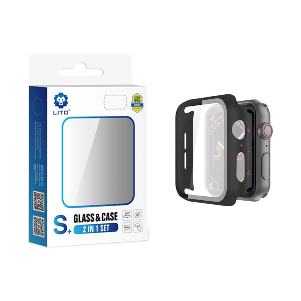 Lito Screen Glass Protector & Bumper Case for Apple Watch 45mm